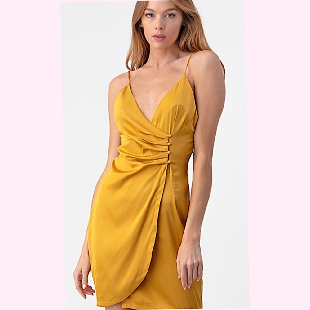 Gold mini dress